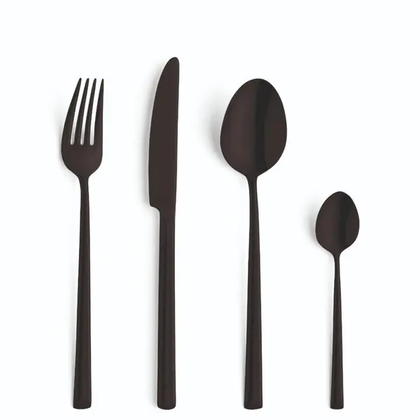 Set of 24 - Metropole Black Cutlery Set