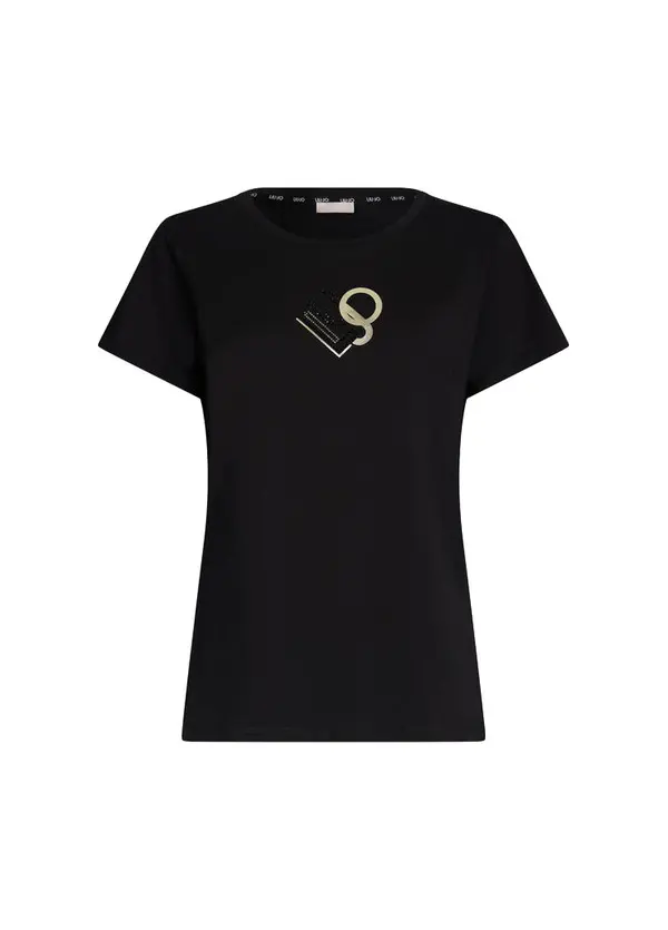  T-shirt with Logo and Gemstones