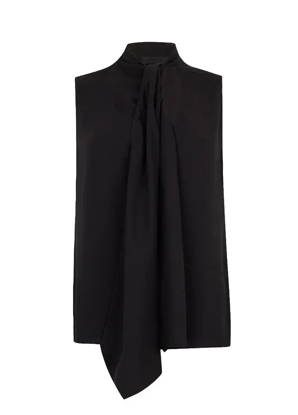 Sleeveless Top with Scarf