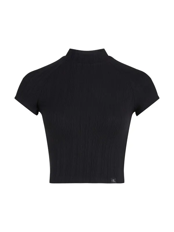 Ribbed Mock Neck Top
