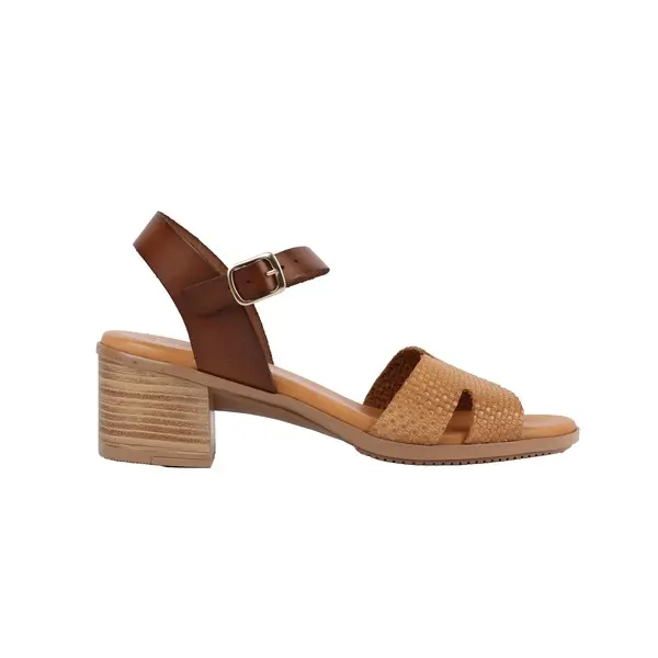 Textured Block Heel Sandal