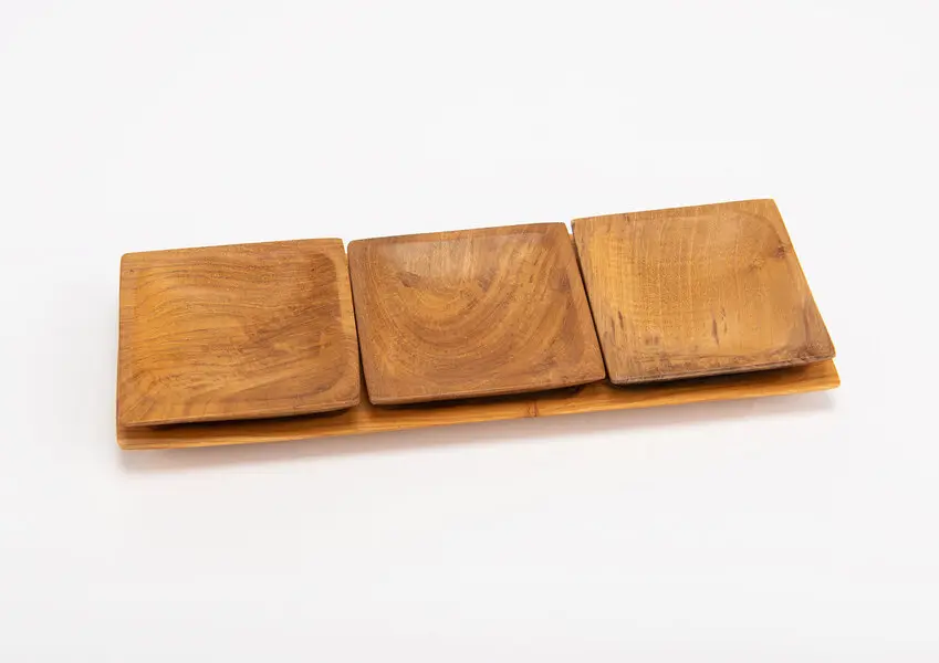 Plate & 3 Bowls Teck 