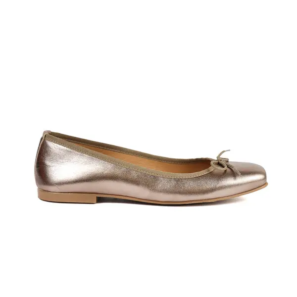 Metallic Classic Ballerinas with Bow Detail