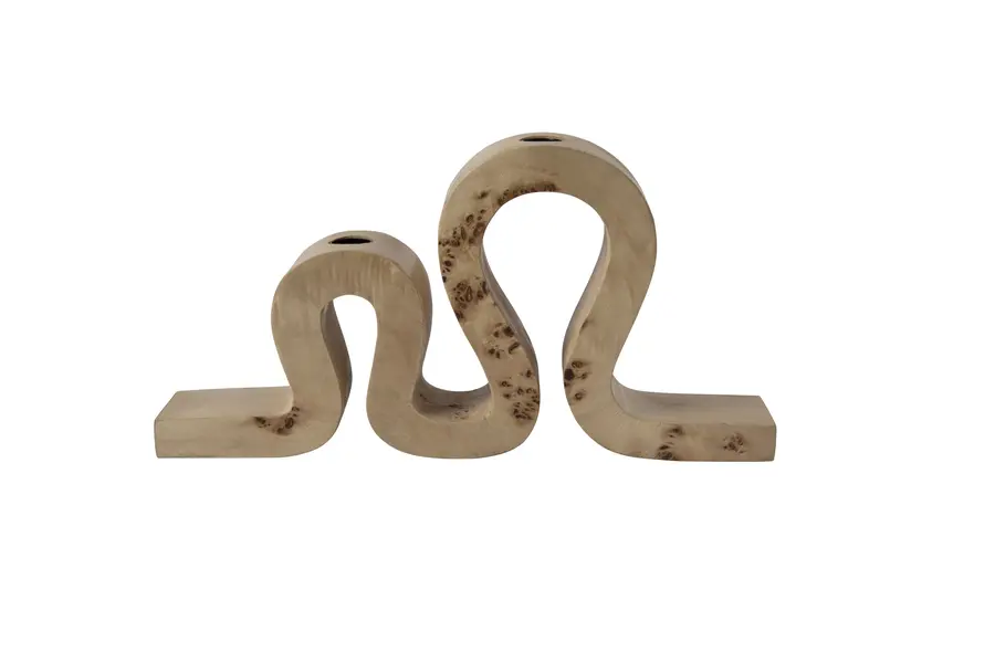 Uma Burl Wood Candle Holder 35.5 X 18 X 5.5Cm