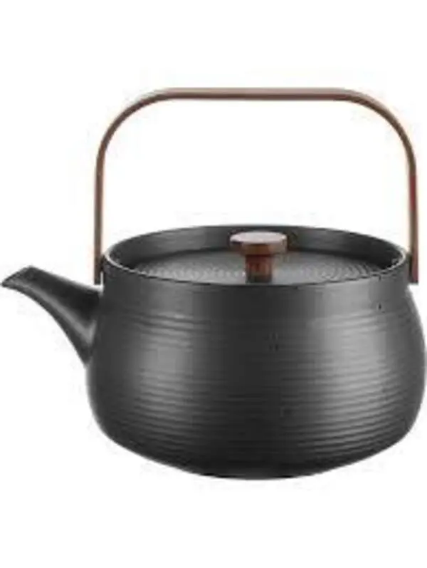 Teapot With Wooden Handle Black