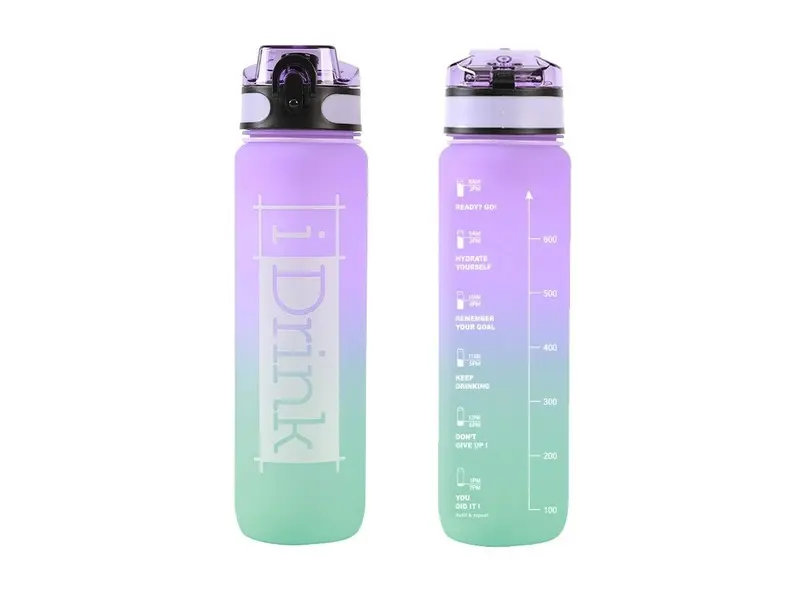 Tritan Bottle 1000 ml purple and aquamarine