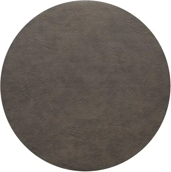 Vegan Leather Round Placemat 38Cm Mushroom