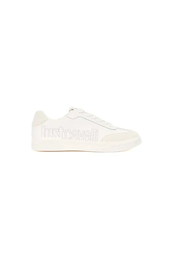 Suede Leather Sneakers With Perforated Logo