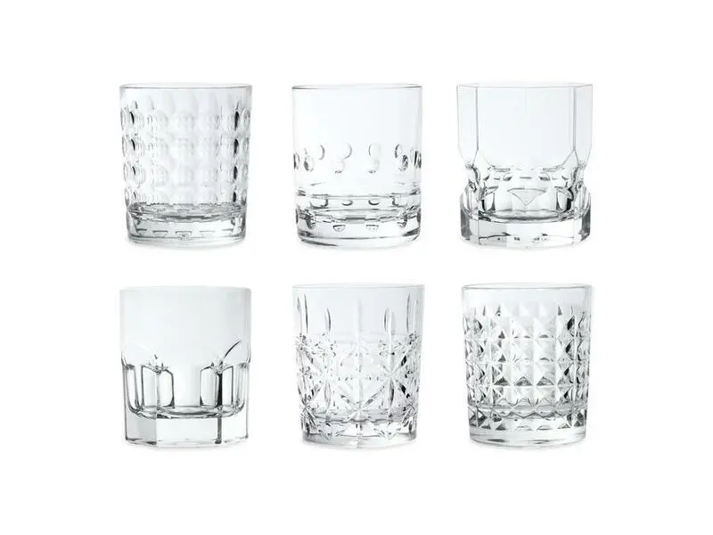 Set of 6 Assorted Tumblers, Clear