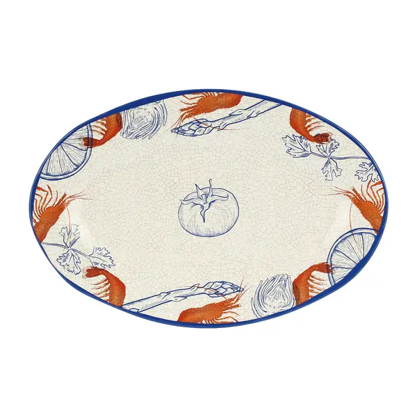 Ocean Life Oval Tray 45X30