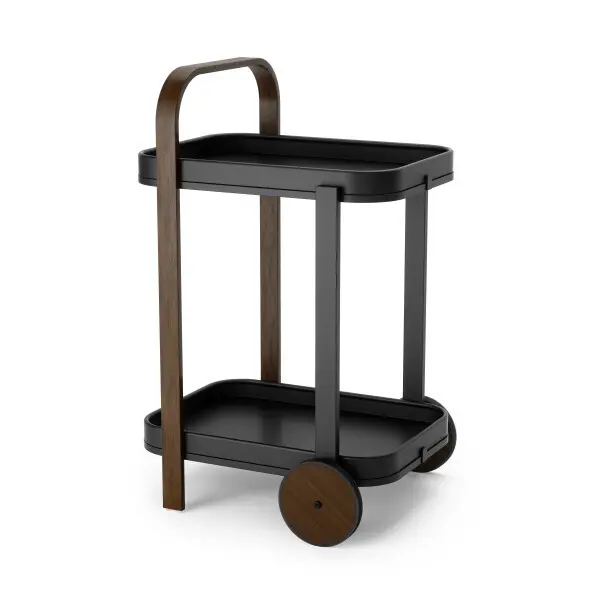 BELLWOOD BAR/SERVING CART BLK/WAL