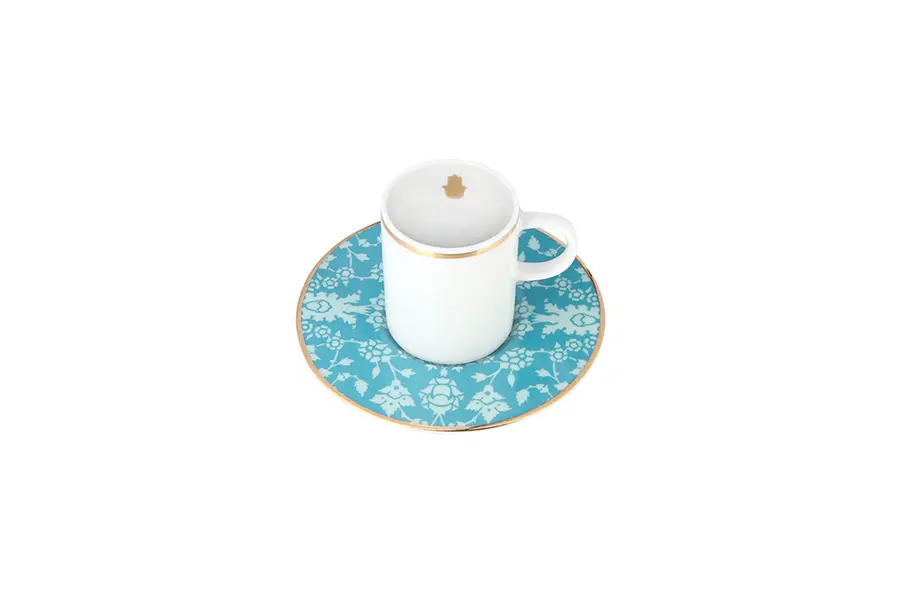 Glamorous Turquoise Coffee Cup&Saucer 80cc Image