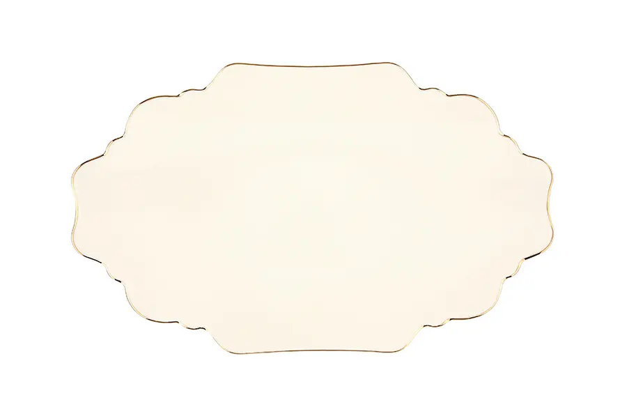  Tide Gold Banded Oval Plate 32cm