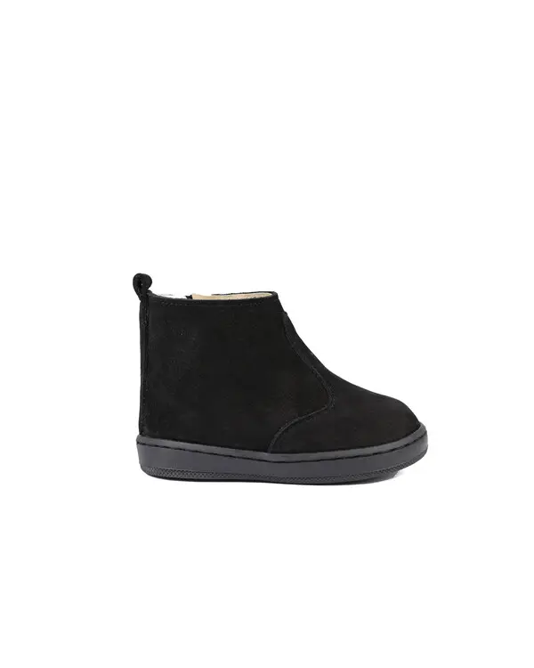 NUBUK LEATHER BOOTS ZIPPER INNER OPENING