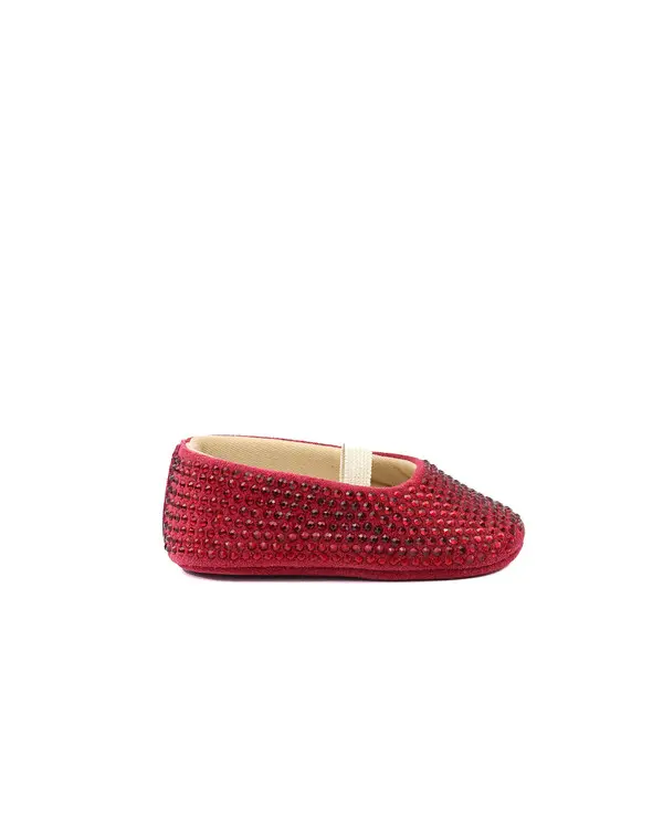 CRYSTALS  ALL AROUND EMBELLISHED LEATHER BALLERINAS