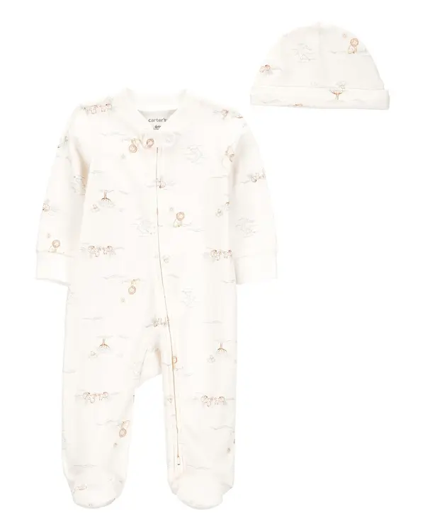 2-Piece 2-Way Zip Sleep & Play & Cap Set