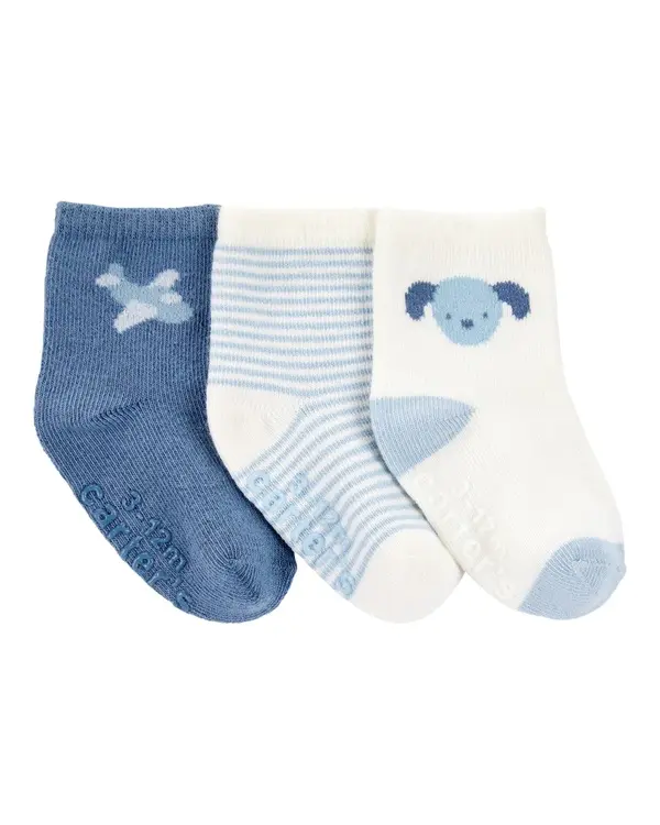 3-Pack Blue Pup Booties