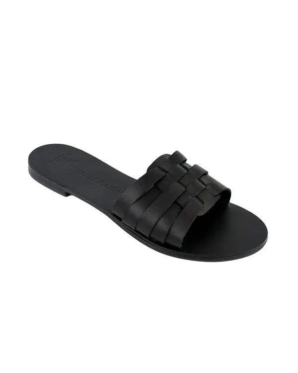 Woven Strap Flat Slides