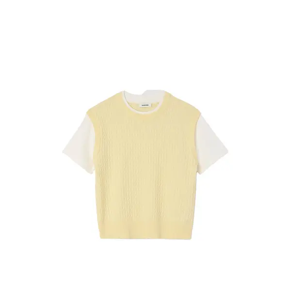 Dual-material knit jumper