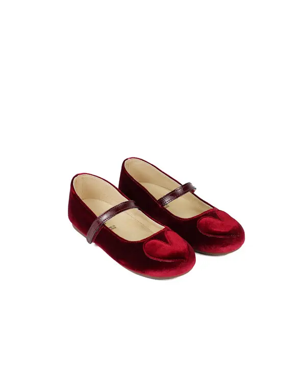SINGLE STRAP VELCRO VELVET FABRIC BALLERINAS
