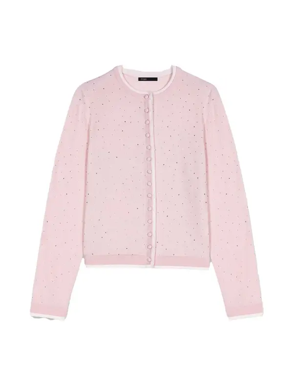 Knit Cardigan with Rhinestones