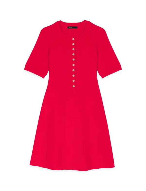 Short Ribbed Knit Dress