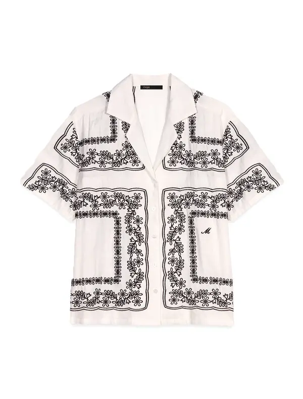 Short-sleeved embroidered shirt
