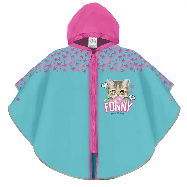 Raincoat light blue with zip             