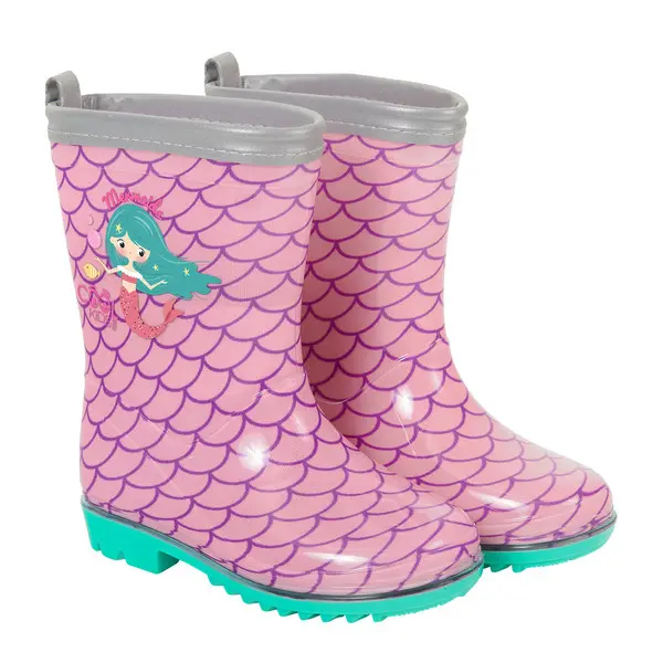 mermaid rainboots with reflective details
