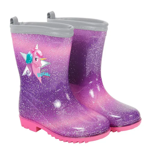 sparkly unicorn rainboots  with reflective details