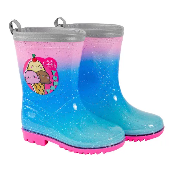 rainbow ice cream rainboots with reflective details