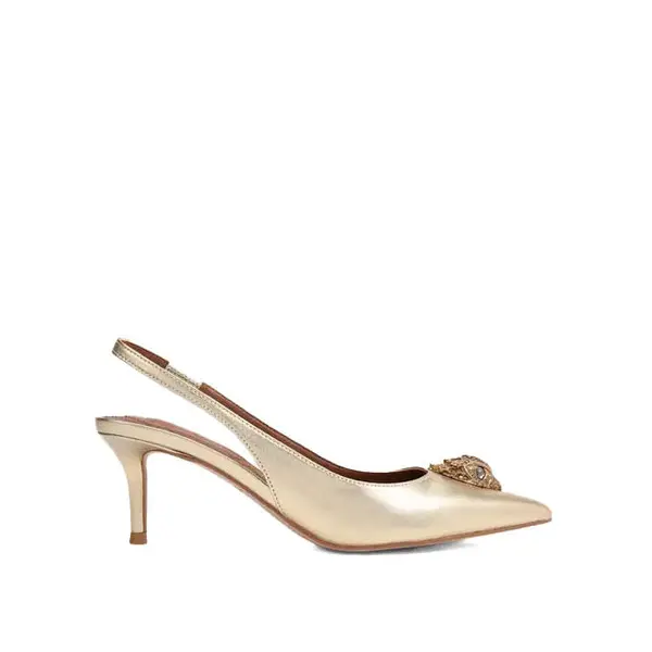 Kitten Heel Slingback with Decorative Embellishment