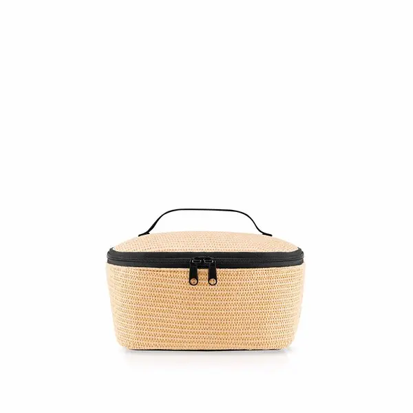 S pocket raffia coolerbag  - black