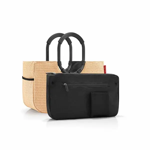 M frame raffia loopshopper - black