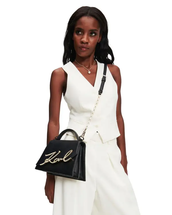 K/Signature Medium Leather Crossbody Bag