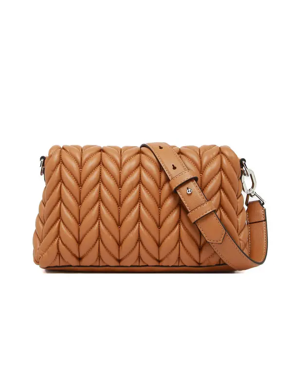 Puffy Chevron Quilted Crossbody Bag