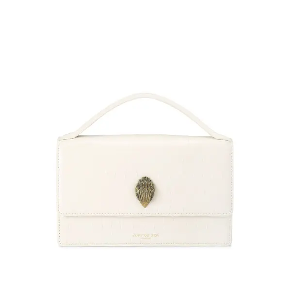  Croc-Embossed Crossbody Bag with top Handle