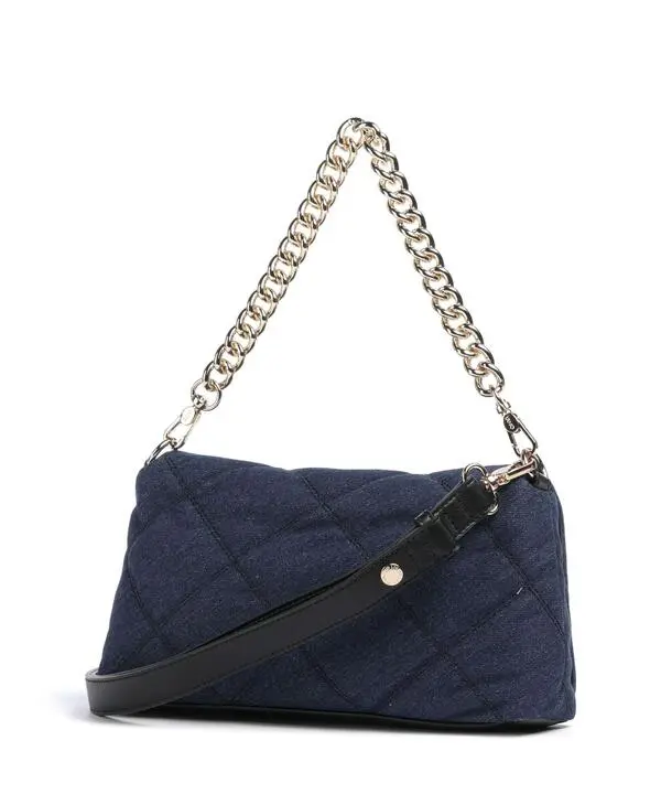 Quilted Shoulder Bag with Chain Strap and Metallic Logo Clasp Image