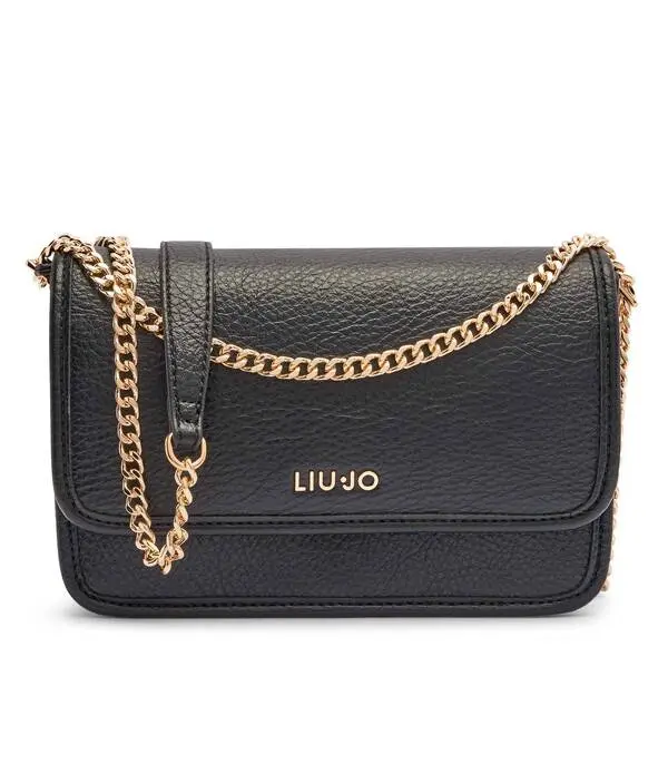 Leather Crossbody Bag with Top Handle and Chain Strap