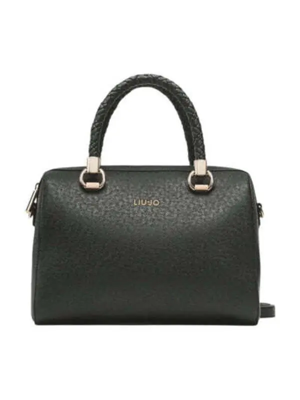 Leather Boston Bag with braided handles Image