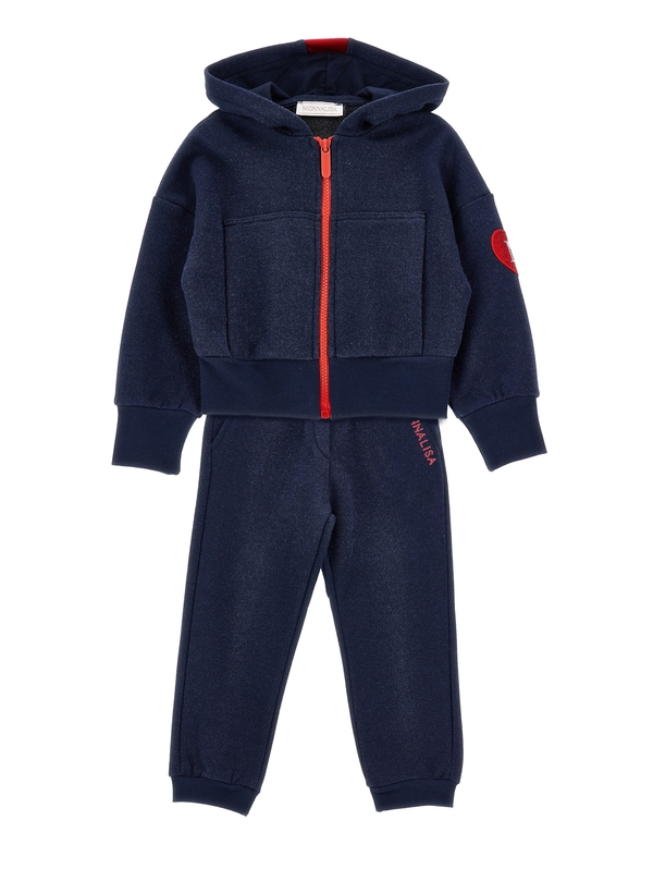 open sweatshirt set with rhinestone details