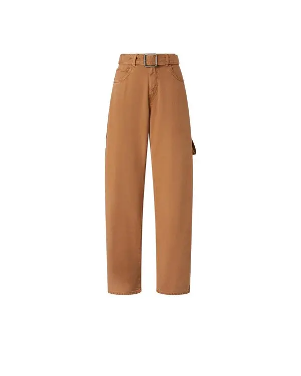 Denim balloon trousers with workwear details