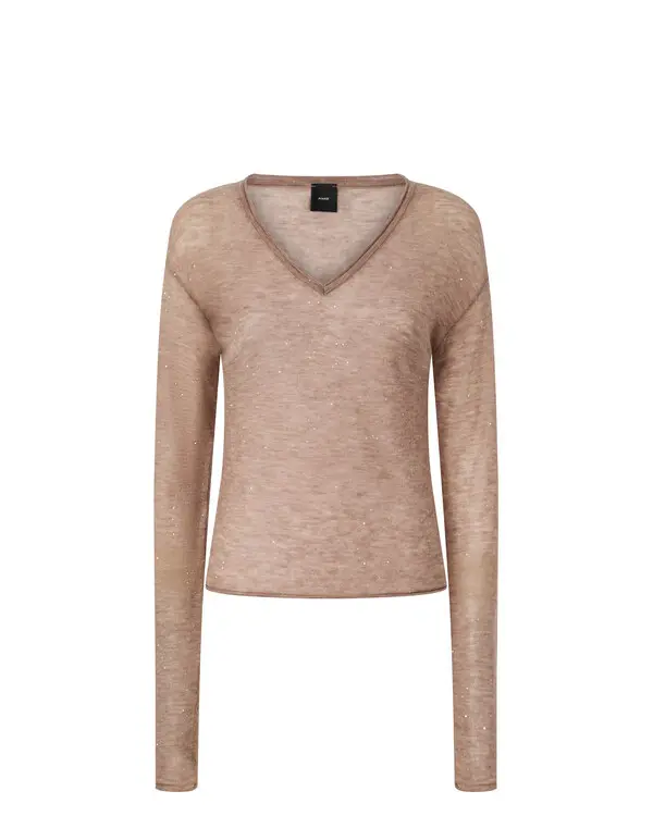V-neck sweater with sequins