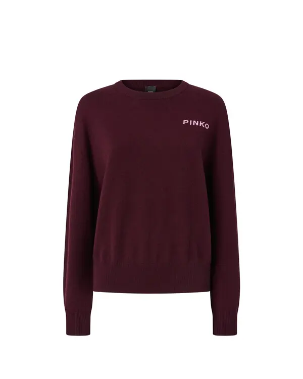 Sweater with Love Birds maxi-logo