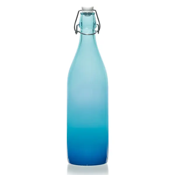 Lory Bottle 1 Liter with Mount Lid - Spray Blue Design