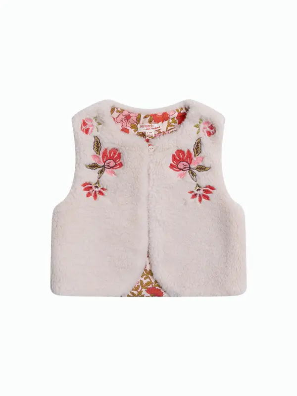 Shearling-effect sleeveless waistcoat Image