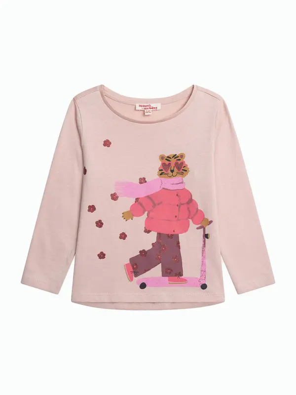 Long-sleeved T-shirt with a tiger design