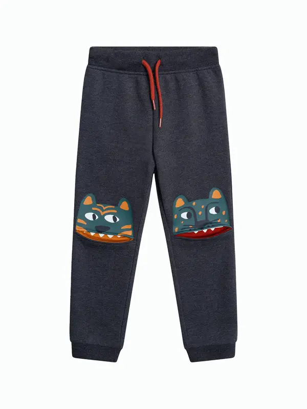 Jogging bottoms with fun designs on the knees