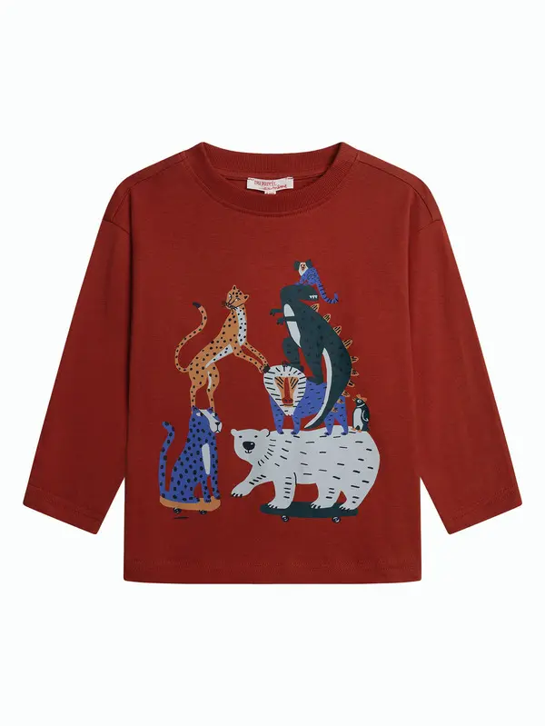 Long-sleeved T-shirt with an animal design 