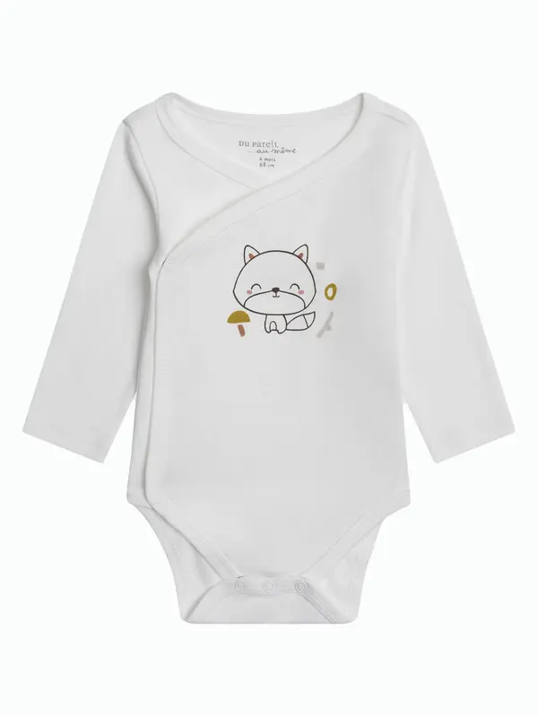 Set of 2 - Bodysuits with Animal Print and Embroidery